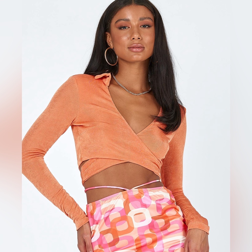 Orange crop top